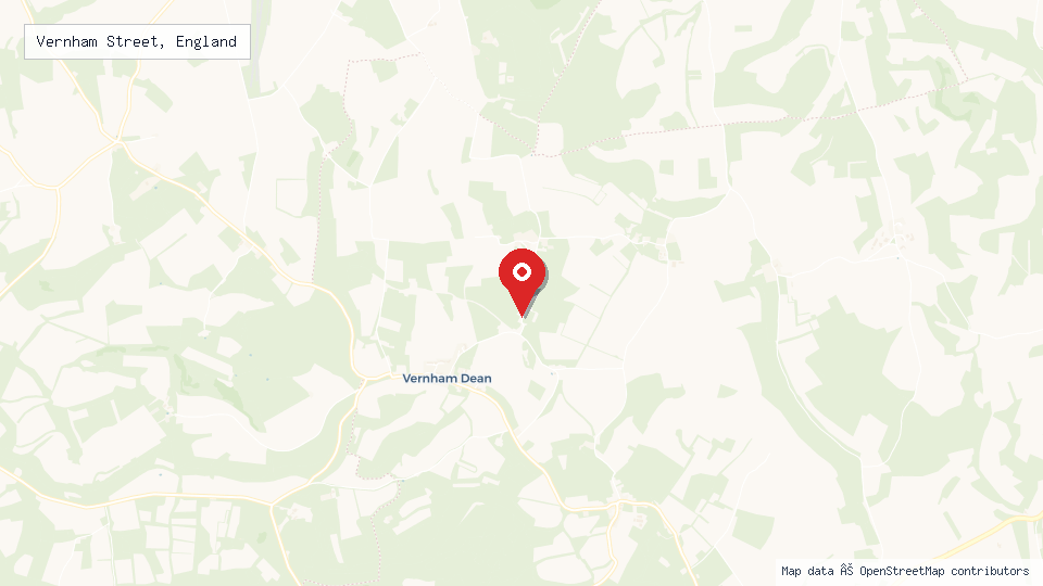 Street map of Vernham Street, England with location pin