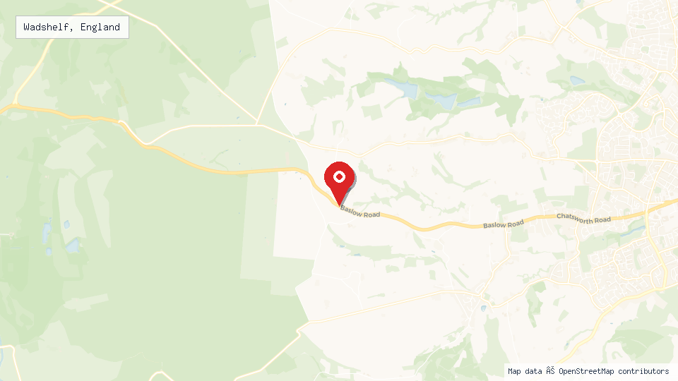 Street map of Wadshelf, England with location pin
