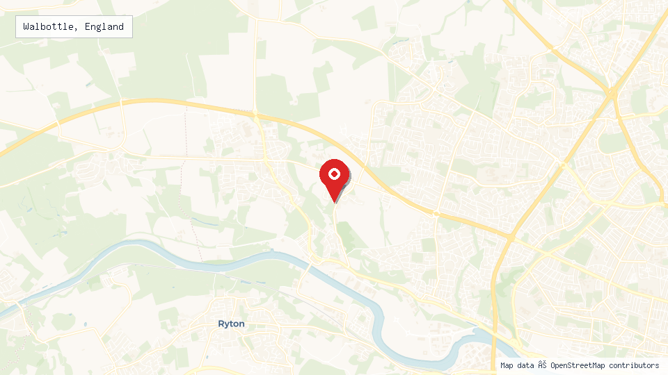 Street map of Walbottle, England with location pin