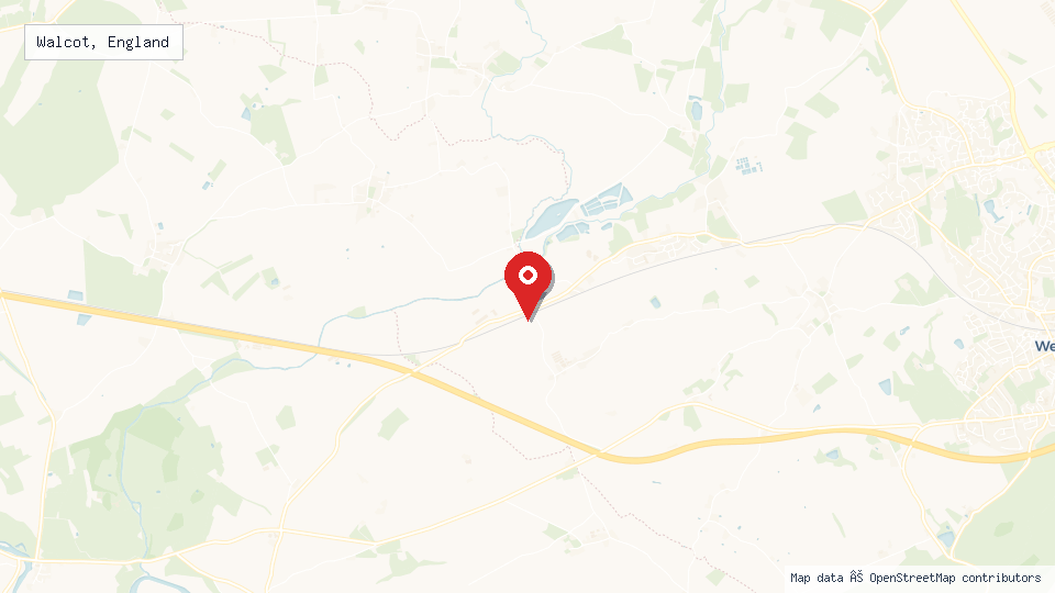 Street map of Walcot, England with location pin