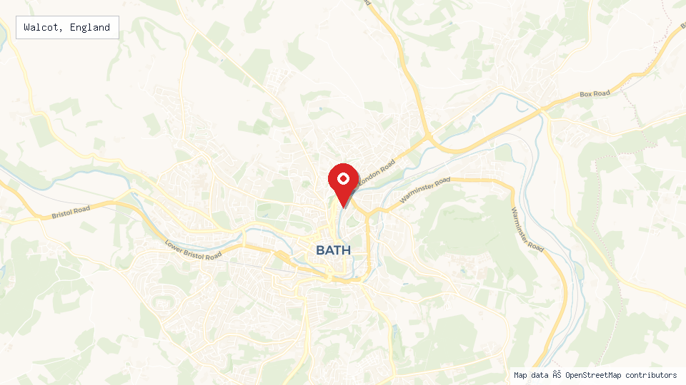 Street map of Walcot, England with location pin