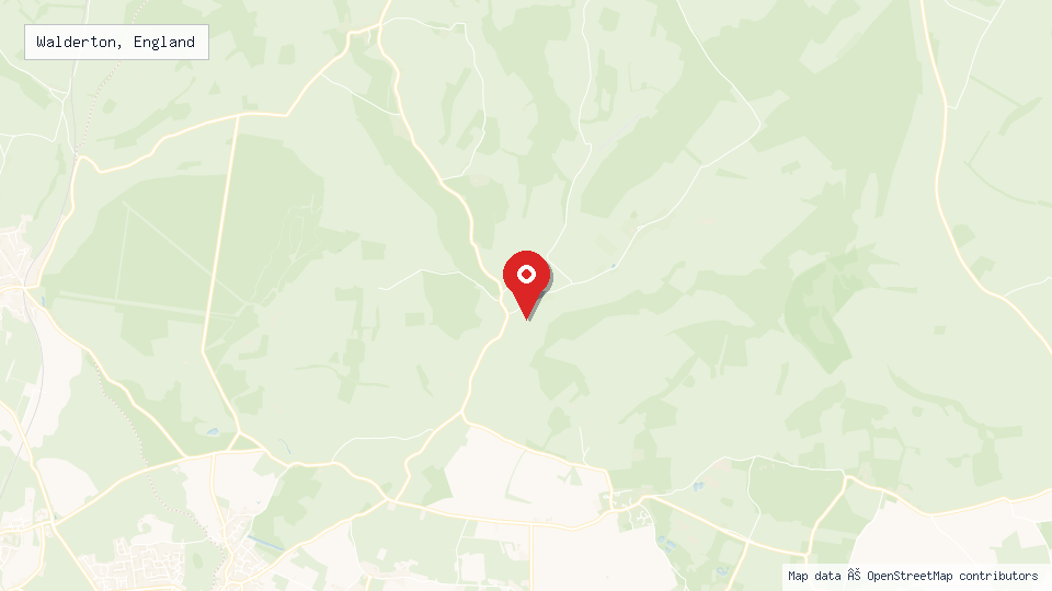 Street map of Walderton, England with location pin