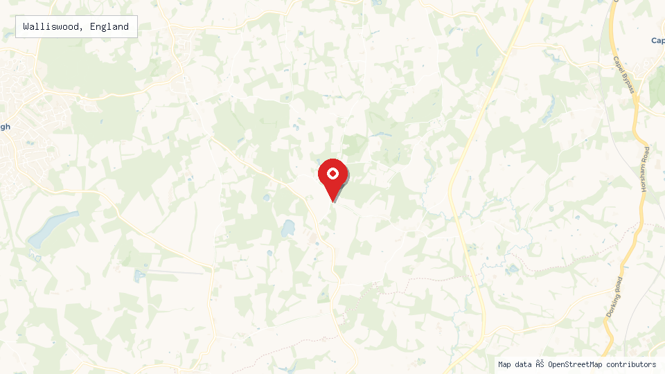 Street map of Walliswood, England with location pin