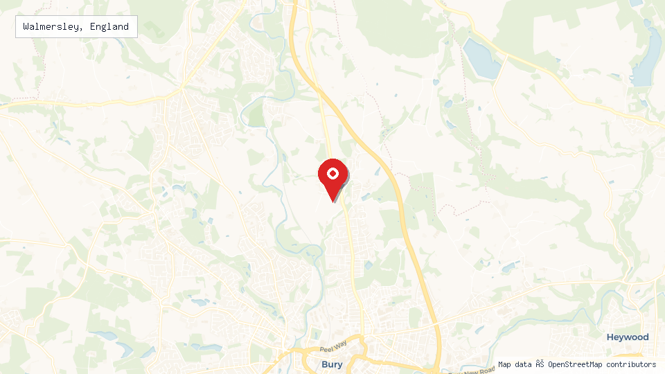 Street map of Walmersley, England with location pin