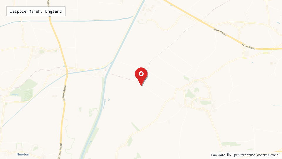 Street map of Walpole Marsh, England with location pin