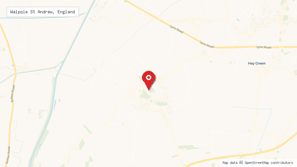 Street map of Walpole St Andrew, England with location pin