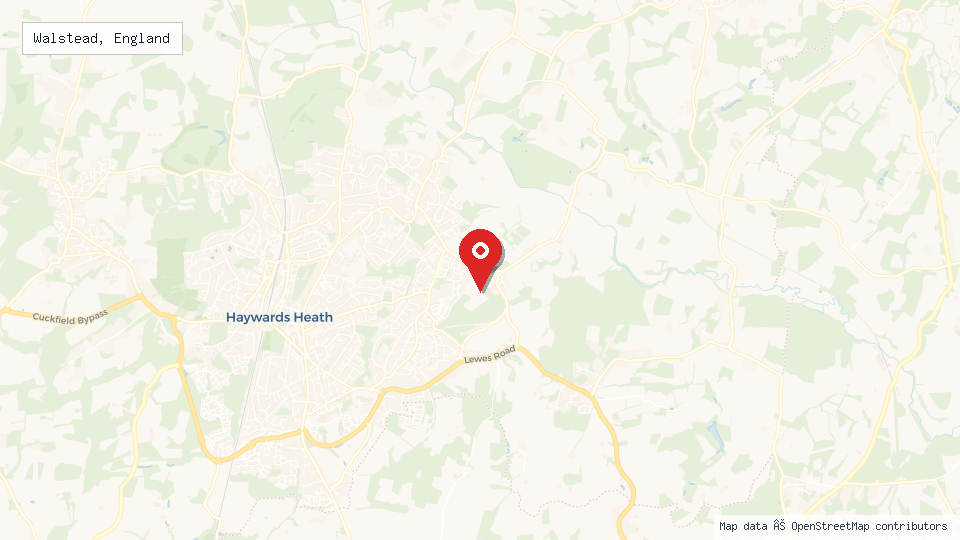 Street map of Walstead, England with location pin