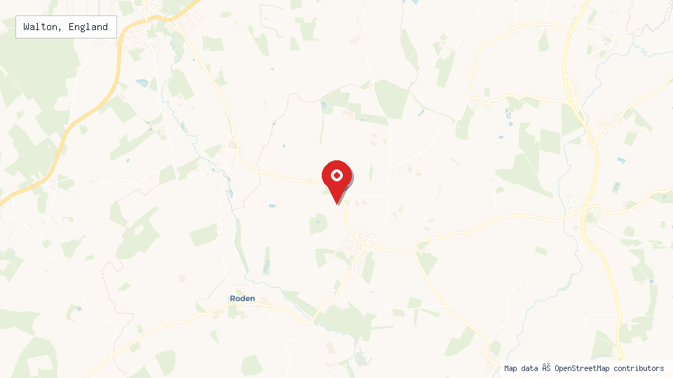 Street map of Walton, England with location pin