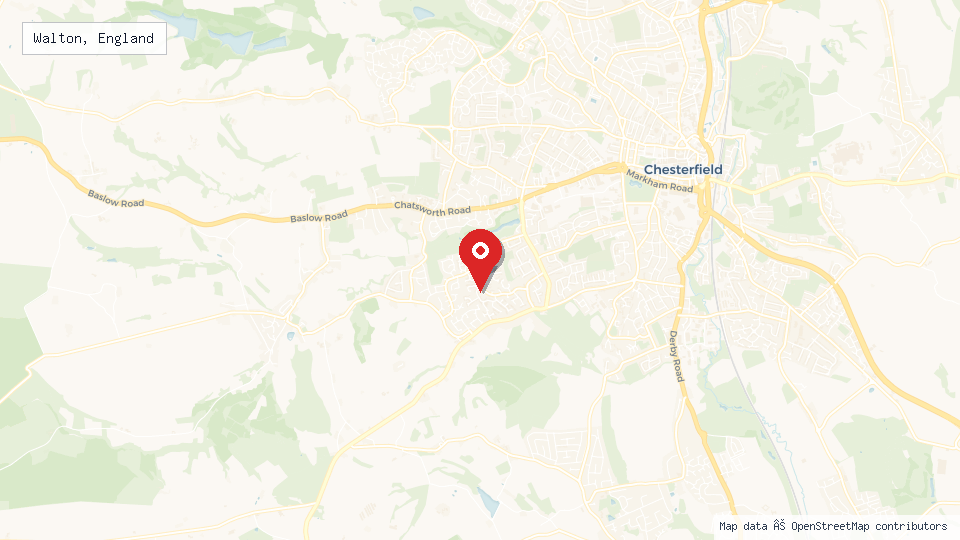 Street map of Walton, England with location pin