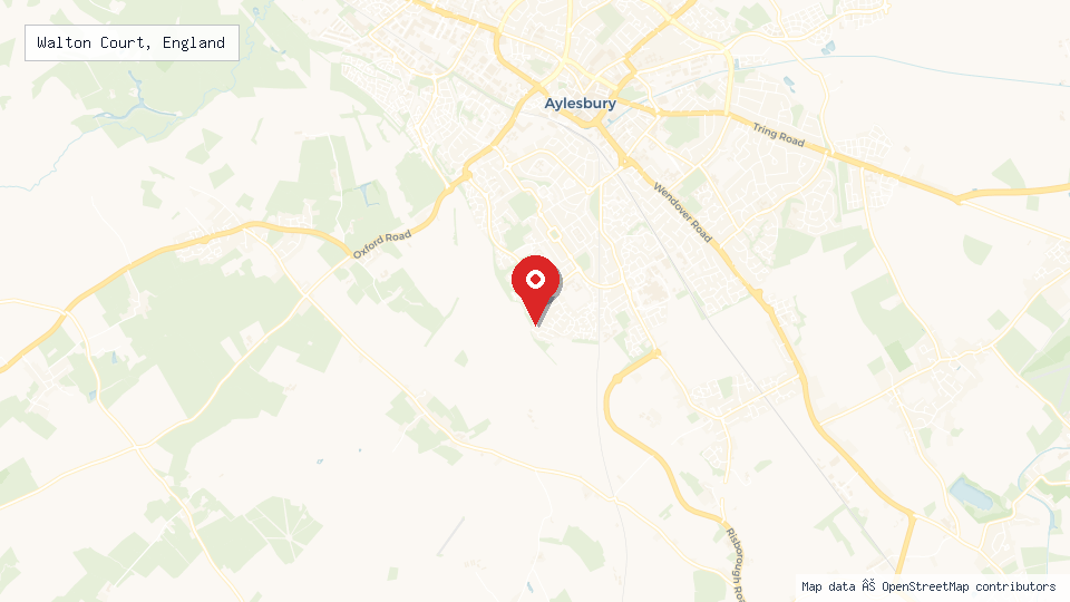 Street map of Walton Court, England with location pin