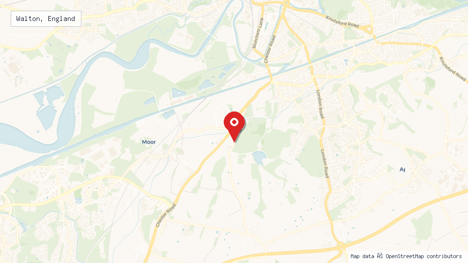 Street map of Walton, England with location pin