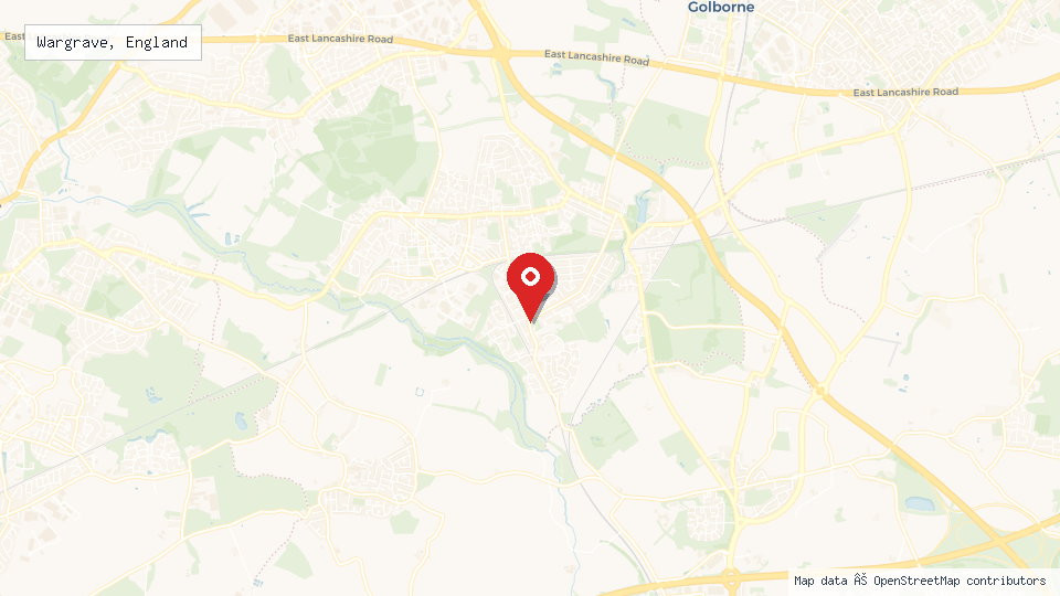 Street map of Wargrave, England with location pin