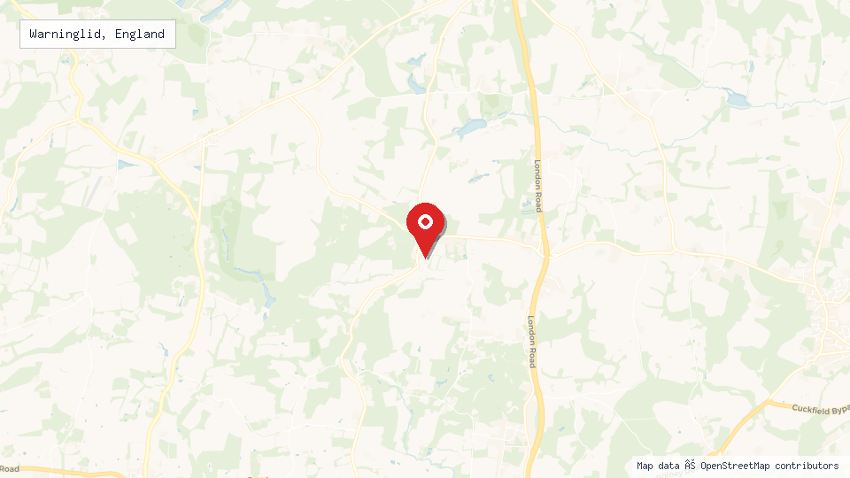 Street map of Warninglid, England with location pin