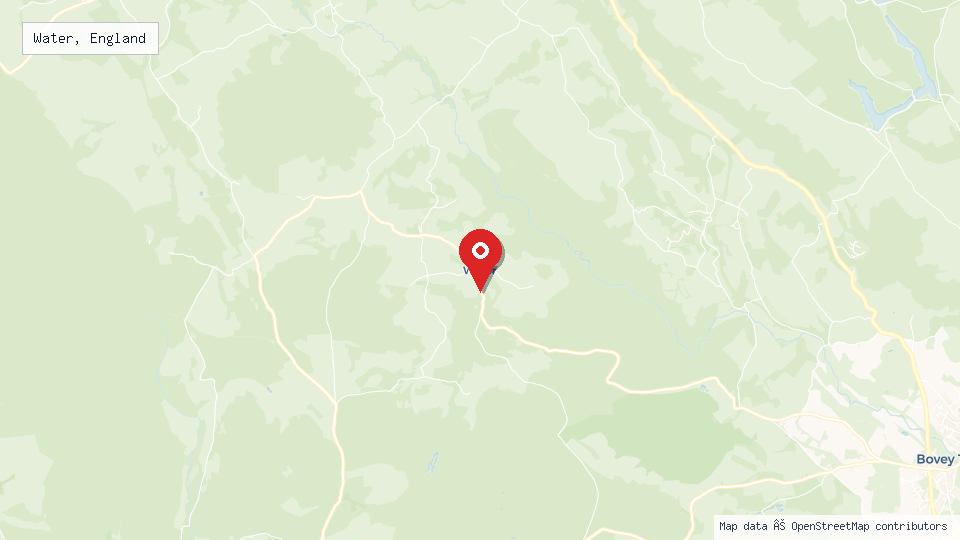 Street map of Water, England with location pin
