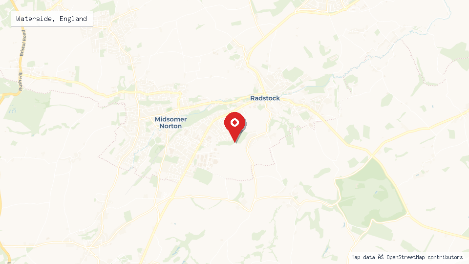 Street map of Waterside, England with location pin