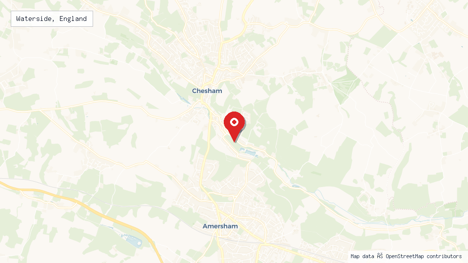 Street map of Waterside, England with location pin