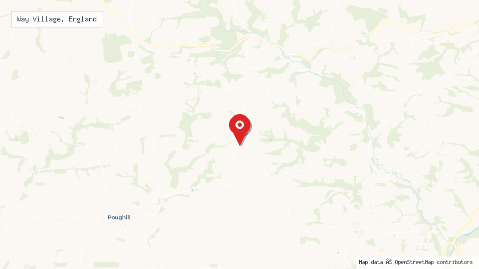 Street map of Way Village, England with location pin