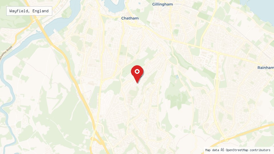 Street map of Wayfield, England with location pin