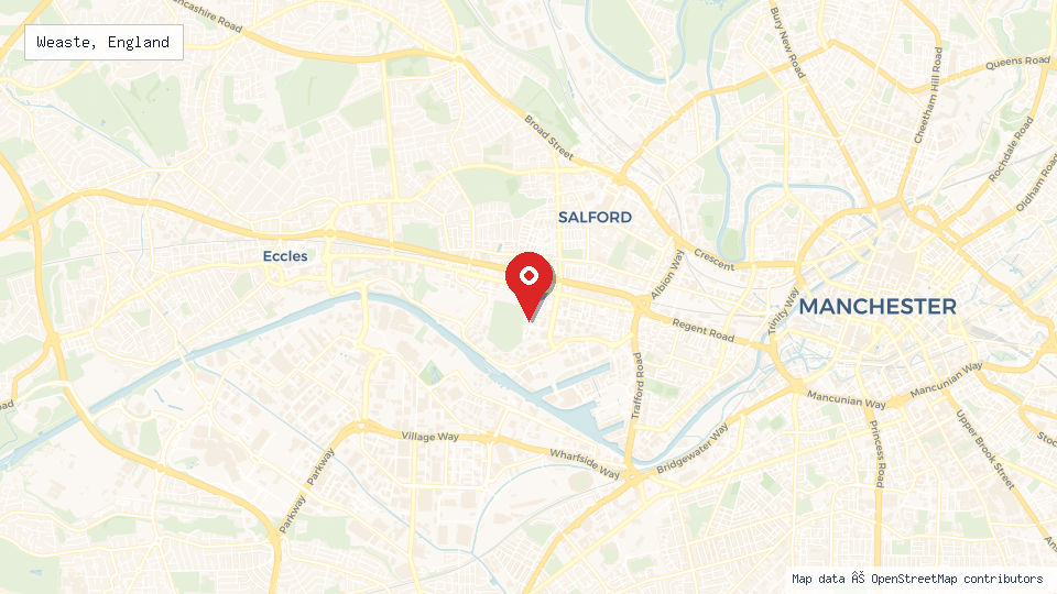 Street map of Weaste, England with location pin