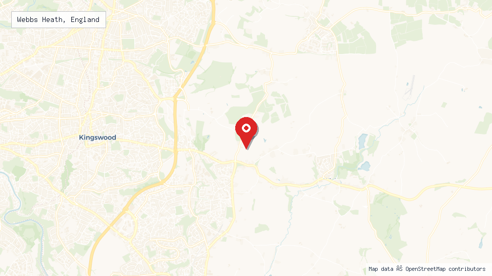 Street map of Webbs Heath, England with location pin