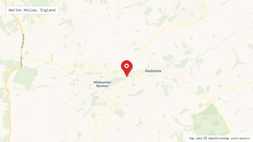 Street map of Welton Hollow, England with location pin