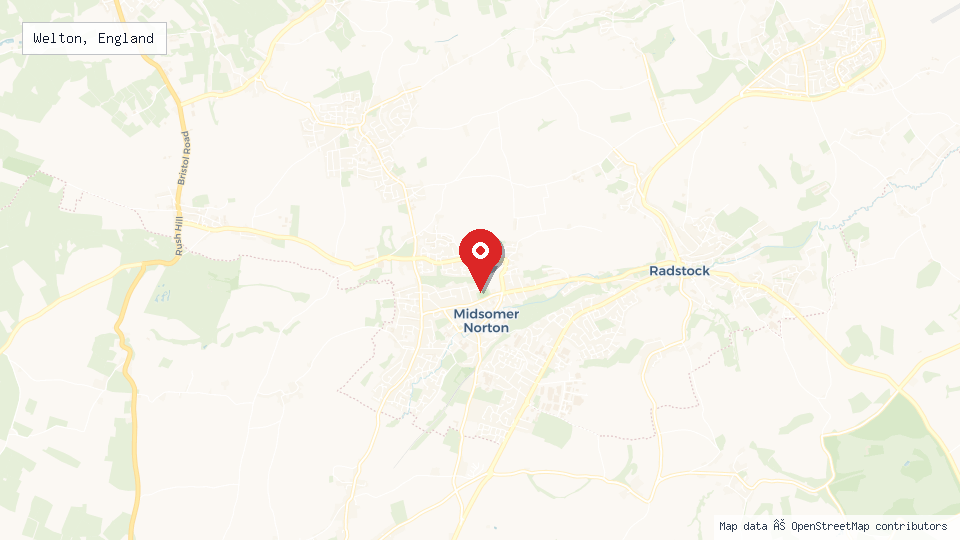Street map of Welton, England with location pin