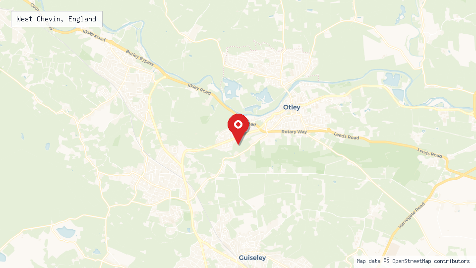 Street map of West Chevin, England with location pin
