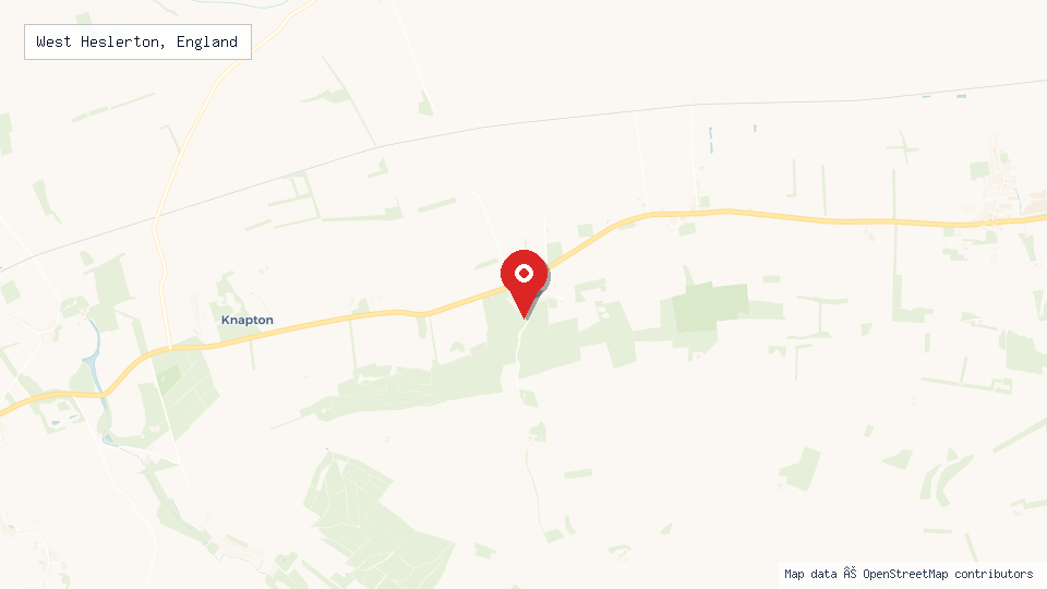 Street map of West Heslerton, England with location pin
