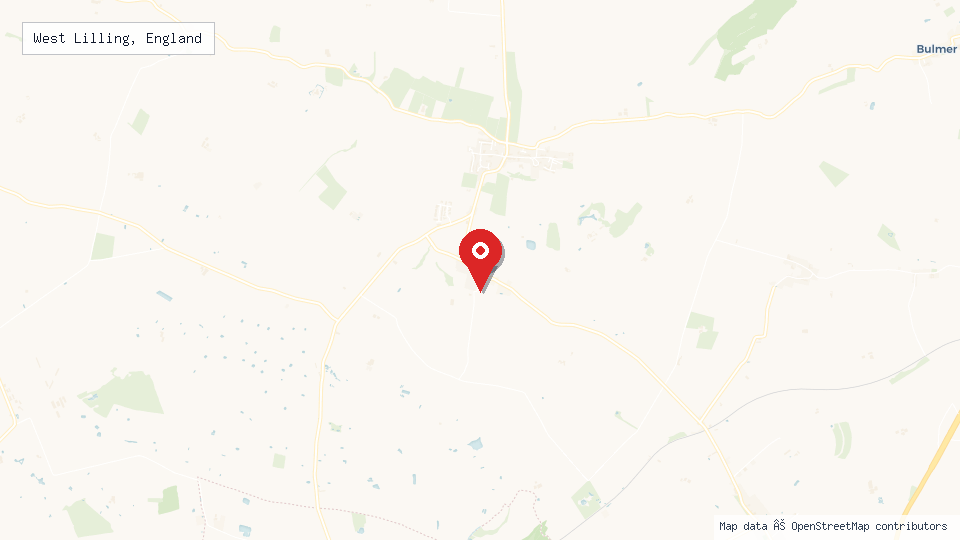 Street map of West Lilling, England with location pin