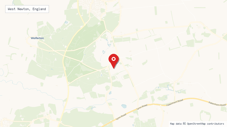 Street map of West Newton, England with location pin