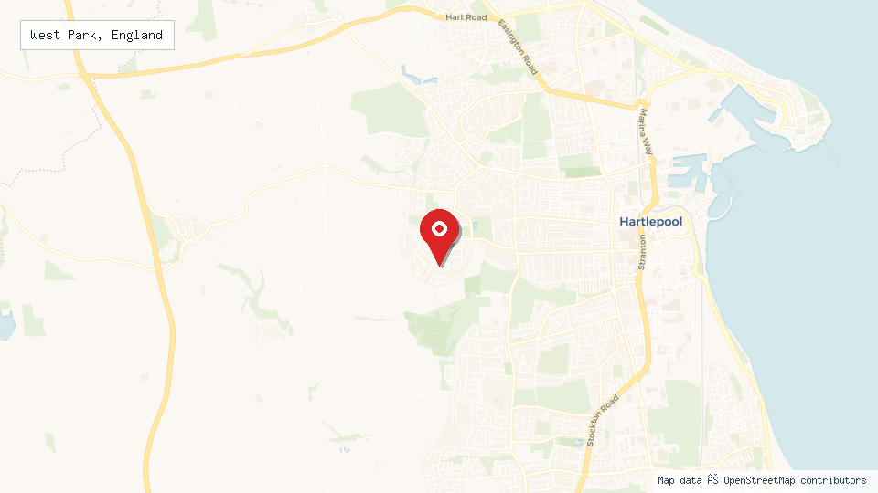 Street map of West Park, England with location pin