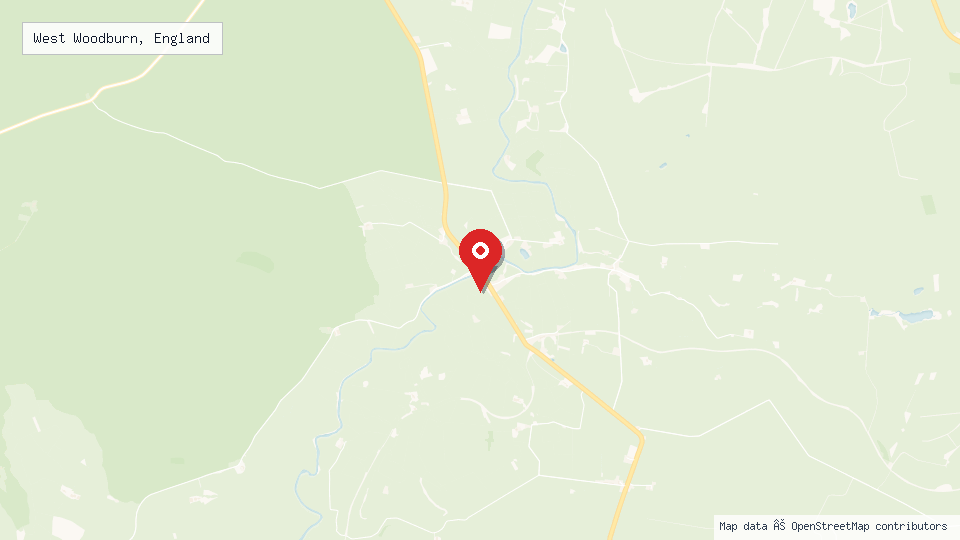 Street map of West Woodburn, England with location pin