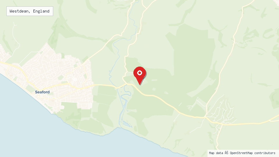 Street map of Westdean, England with location pin