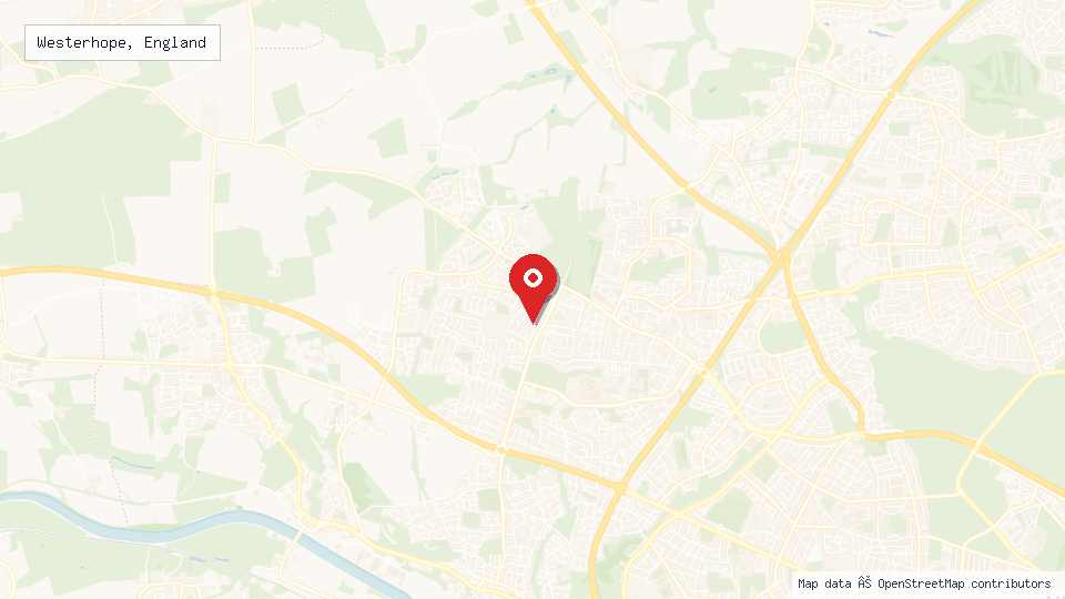 Street map of Westerhope, England with location pin