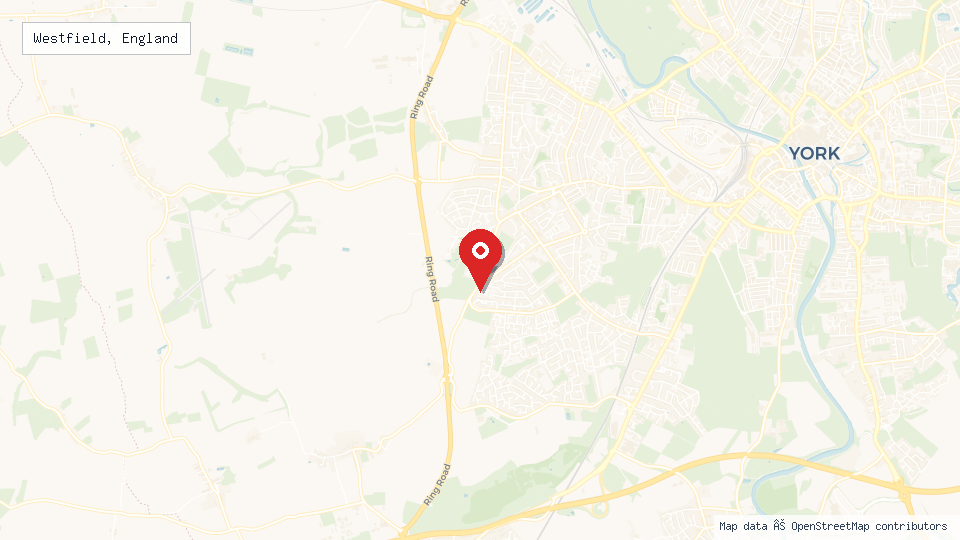 Street map of Westfield, England with location pin