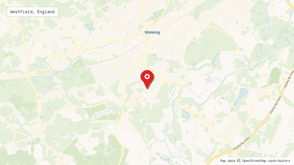 Street map of Westfield, England with location pin