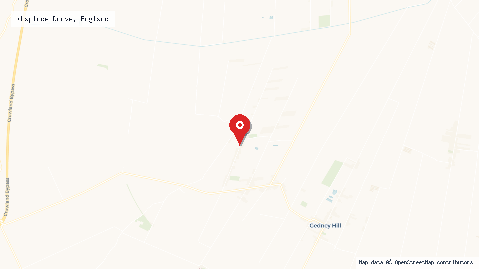 Street map of Whaplode Drove, England with location pin