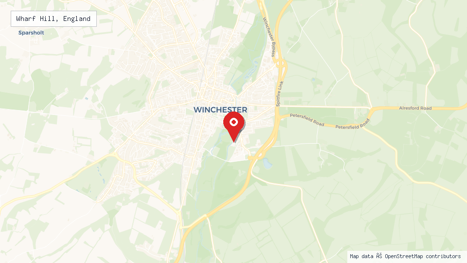 Street map of Wharf Hill, England with location pin