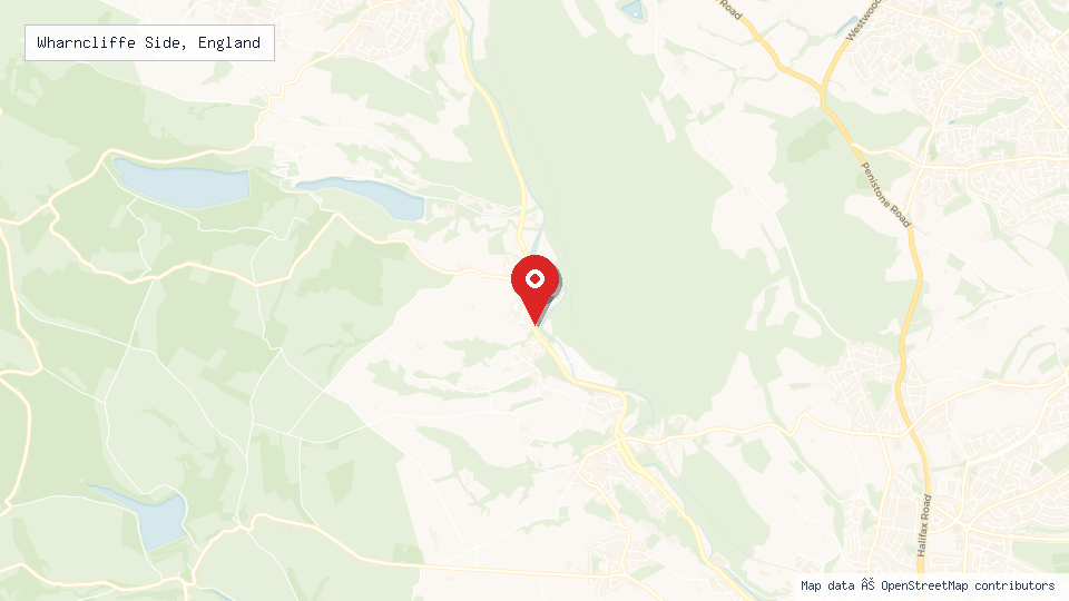 Street map of Wharncliffe Side, England with location pin