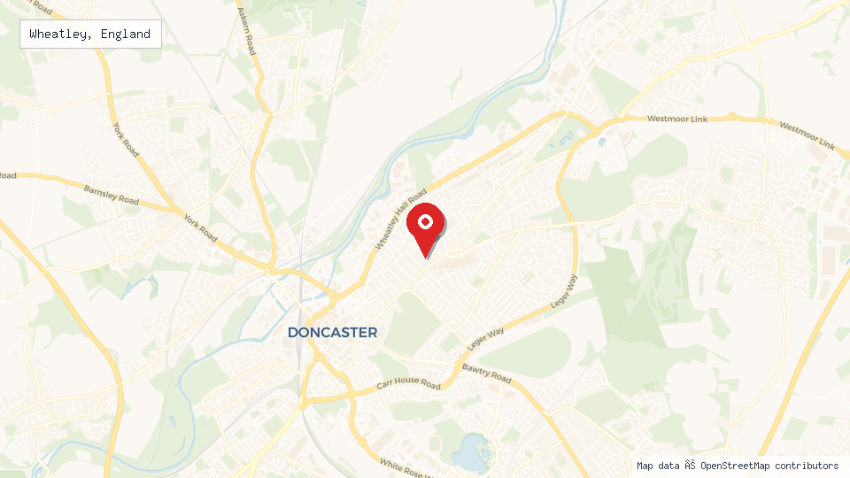 Street map of Wheatley, England with location pin