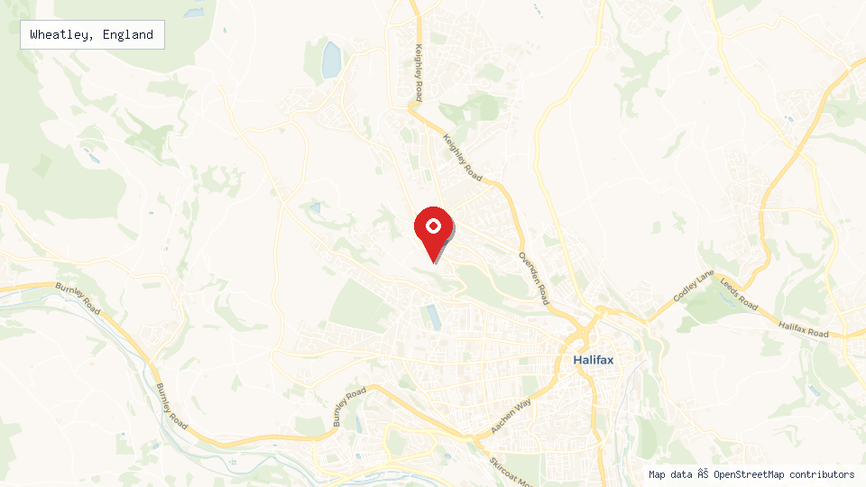 Street map of Wheatley, England with location pin