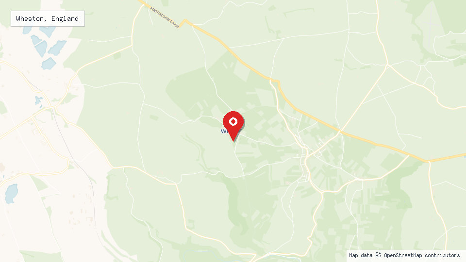 Street map of Wheston, England with location pin