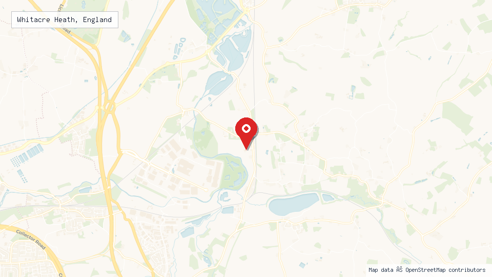 Street map of Whitacre Heath, England with location pin