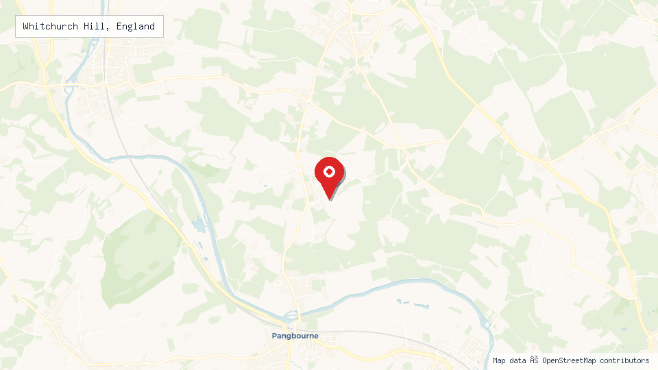 Street map of Whitchurch Hill, England with location pin