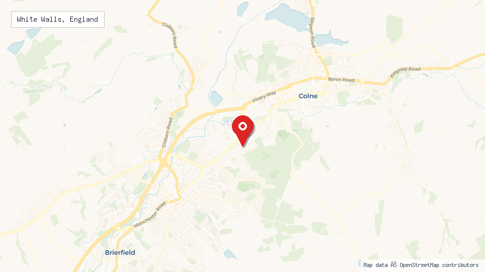 Street map of White Walls, England with location pin