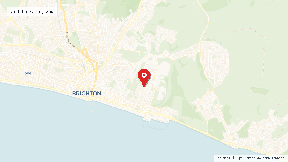 Street map of Whitehawk, England with location pin
