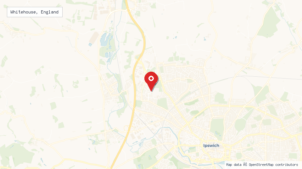Street map of Whitehouse, England with location pin