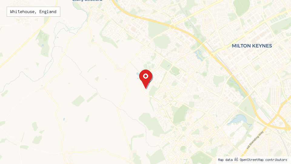Street map of Whitehouse, England with location pin