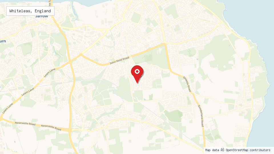Street map of Whiteleas, England with location pin