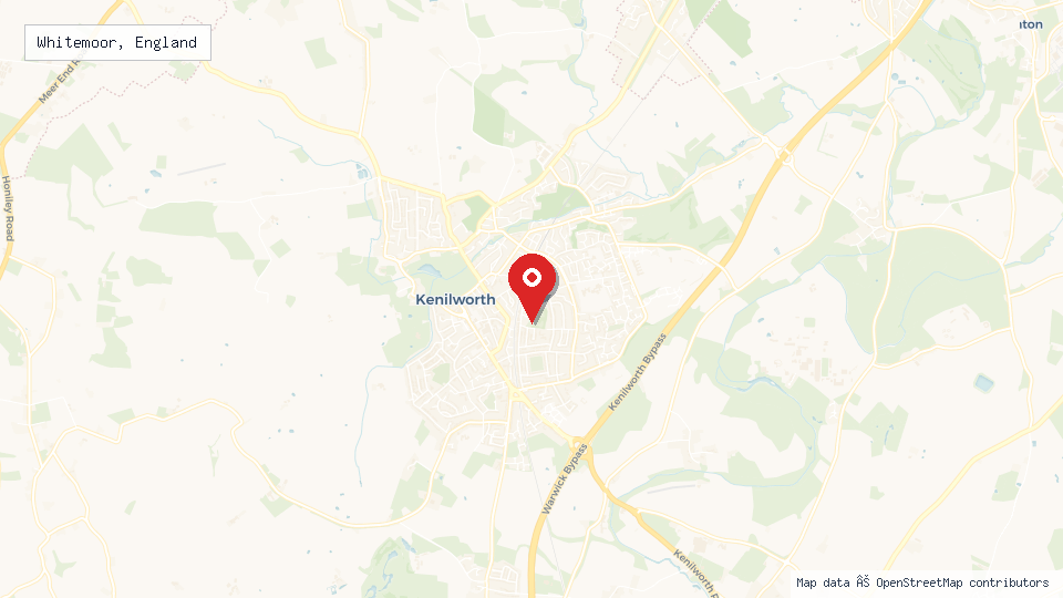 Street map of Whitemoor, England with location pin